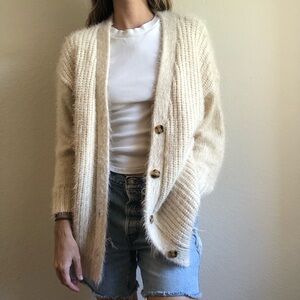 Lush Cream Button-Up Cardigan